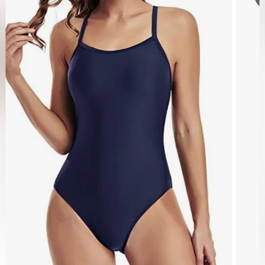 Tempt Me Navy Blue Athletic One Piece Swimsuit Nwt Size S